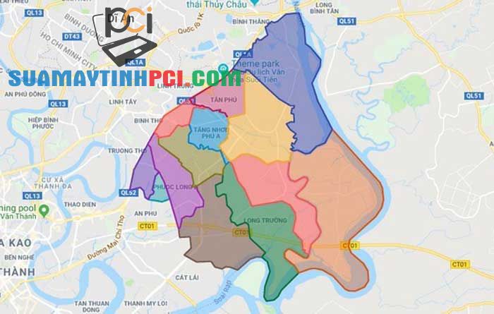 BẢN ĐỒ HÀNH CHÍNH QUẬN 9 TPHCM & THÔNG TIN QUY HOẠCH MỚI NHẤT 2020