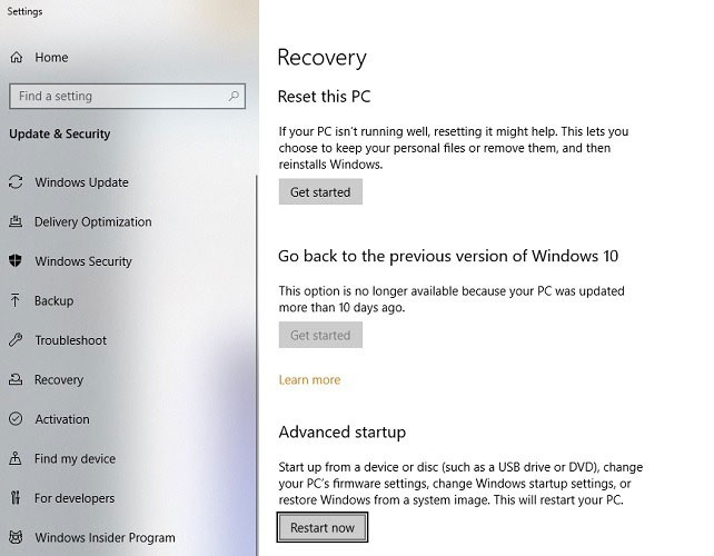 Vô hiệu hóa/kích hoạt UEFI Secure Boot trong Windows 10