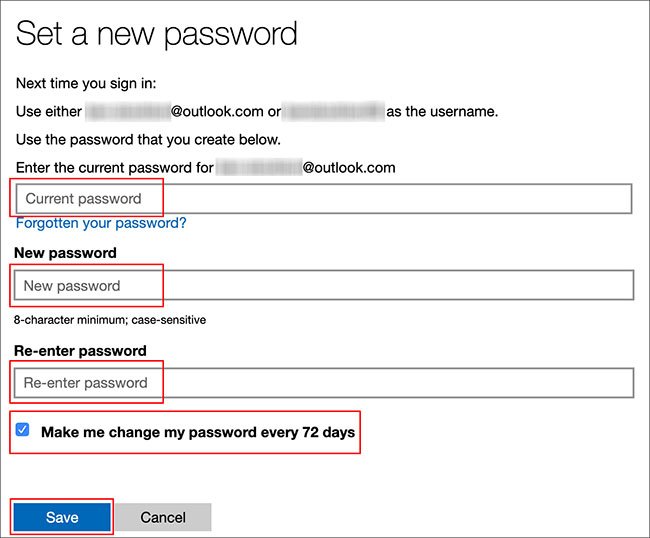 Nhấp vào “Save” để áp dụng mật khẩu mới và ngày hết hạn