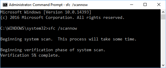 Nhập lệnh sfc /scannow vào Command Prompt