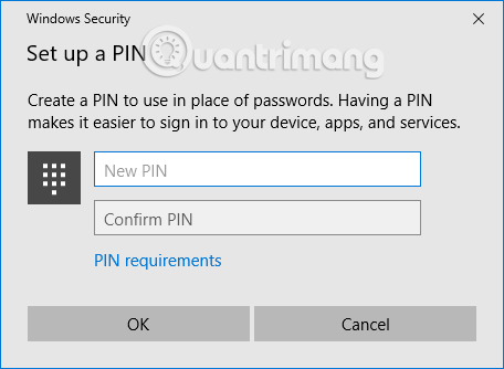 Nhập mã PIN Windows 10