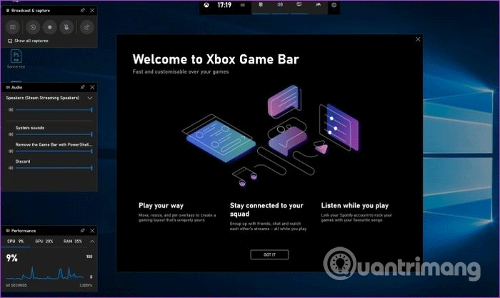 Mở Game Bar