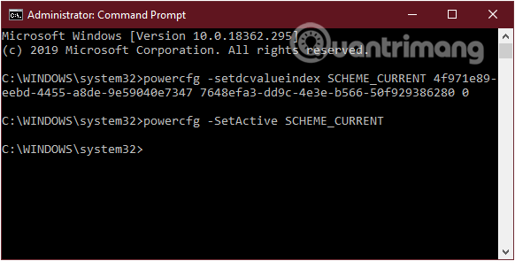 Tùy chỉnh nút nguồn trong Windows 10 bằng Command Prompt