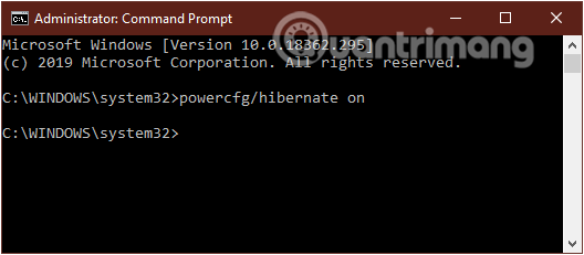 Tùy chỉnh kích hoạt tính năng Hibernate bằng Command Prompt