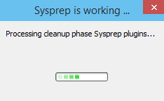 Sysprep bắt đầu chạy