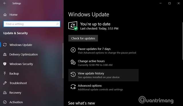 Truy cập vào Windows Update