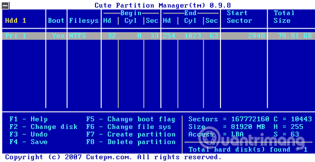 Công cụ Cute Partition Manager