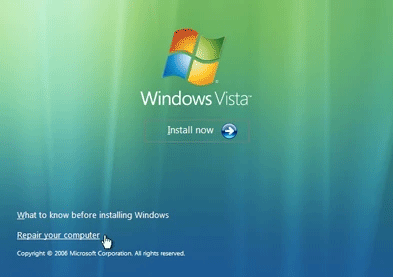 Click vào Repair your computer trên Windows Vista