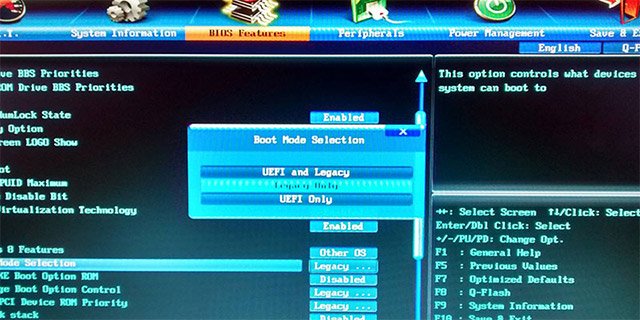 Chuyển đổi từ Legacy BIOS sang UEFI trong Windows 10