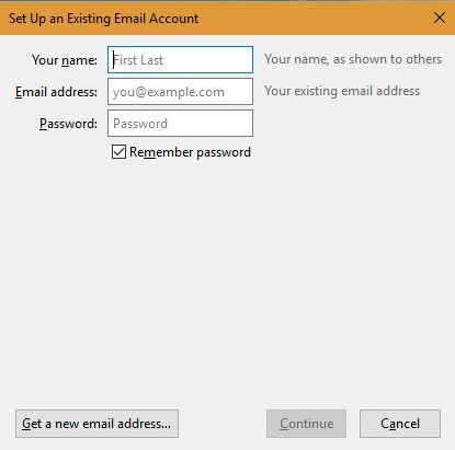 Hãy sử dụng cùng một ID email và mật khẩu mà bạn thường sử dụng với nhà cung cấp dịch vụ lưu trữ web cho dễ nhớ.