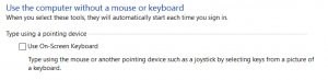 Chọn tùy chọn Use On-Screen Keyboard