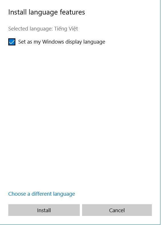 Gói ngôn ngữ Windows 10 Tiếng Việt 4