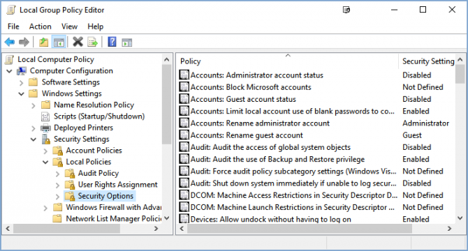 group policy security