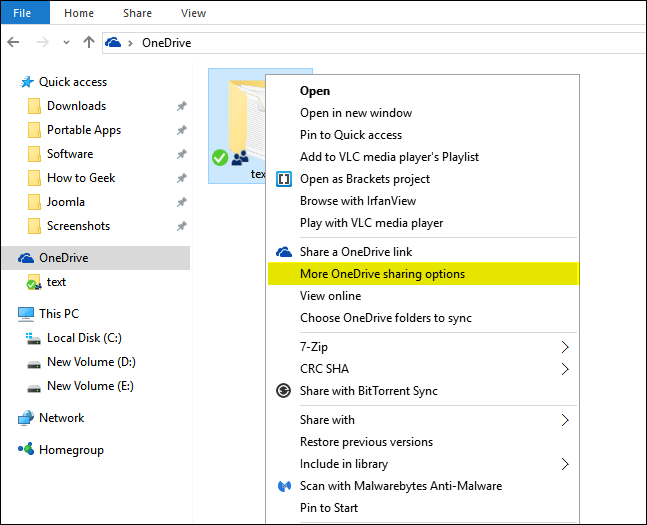 chọn “More OneDrive sharing options” 