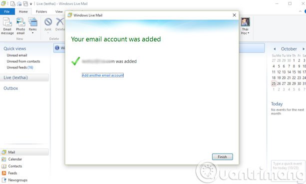 Your email account was added