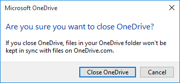 Đóng ứng dụng Onedrive