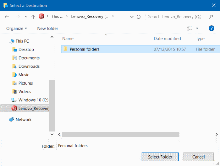 Select Folder