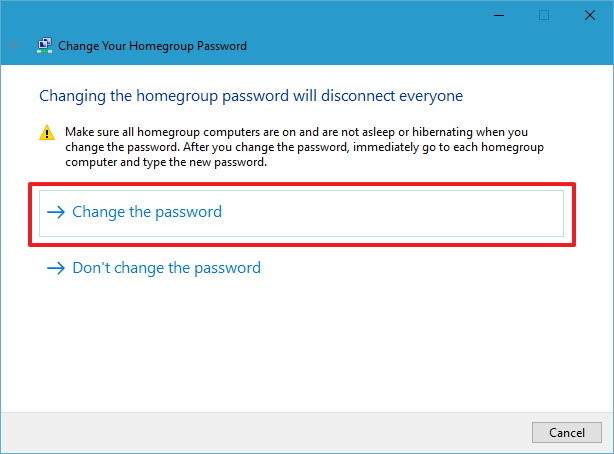Change the password