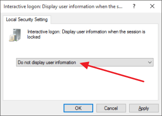 Do not display user information