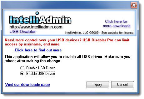 USB Drive Disable/Enable