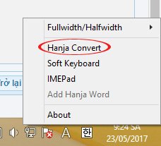 Chọn Hanja Convert để cài đặt tiếng Hàn cho bàn phím