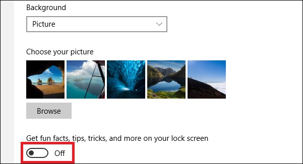 Tắt quảng cáo tại Lock Screen Windows 10