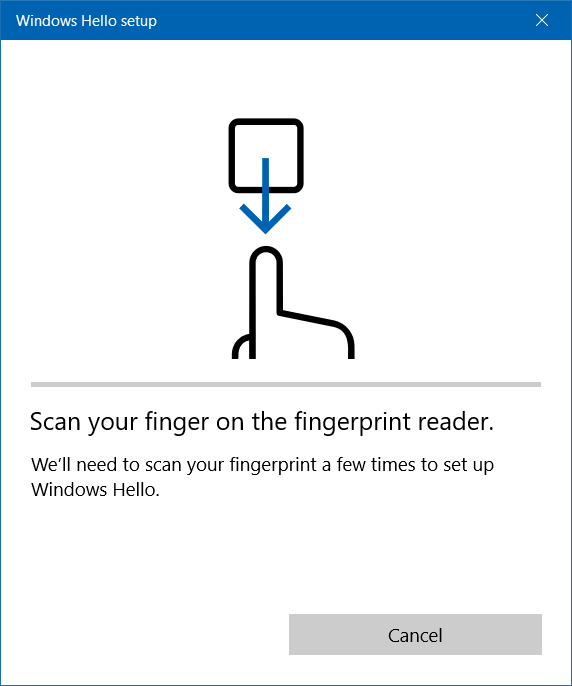  Windows Hello fingerprint