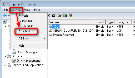 thêm file VHD vào menuboot