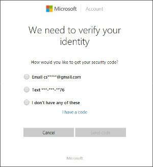 Mã xác nhận tài khoản Microsoft