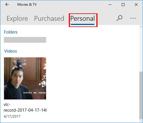Nhấn chọn Personal mở video 