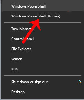 Nhấn chọn Windows PowerShell (Admin)
