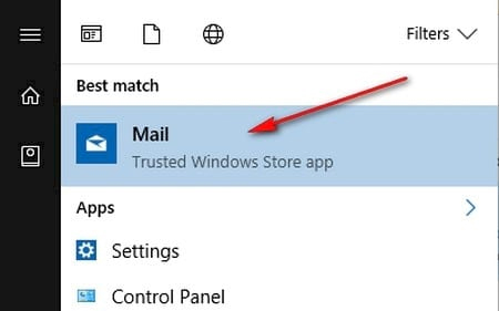 Mở ứng dụng Mail Windows 10