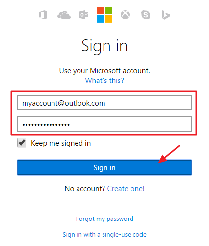 đăng nhập bằng địa chỉ email bạn sử dụng để đăng nhập