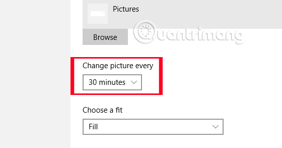 hẹn giờ thay đổi hình nền Windows 10