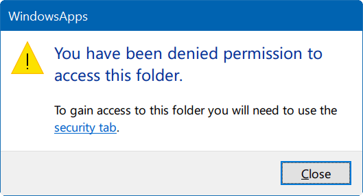 Lỗi You have been denied permission to access this folder