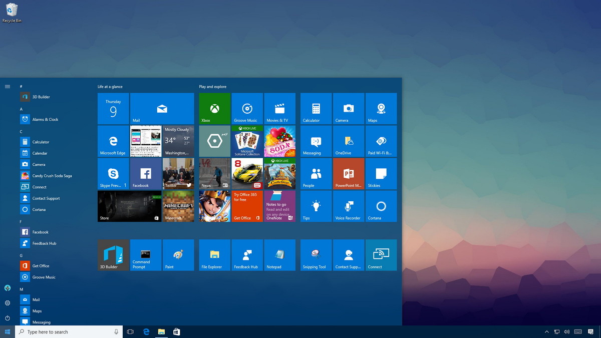 Start Menu Windows 10
