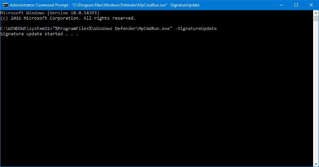 Sử dụng Windows Defender chạy trên nền background bằng Command Prompt 