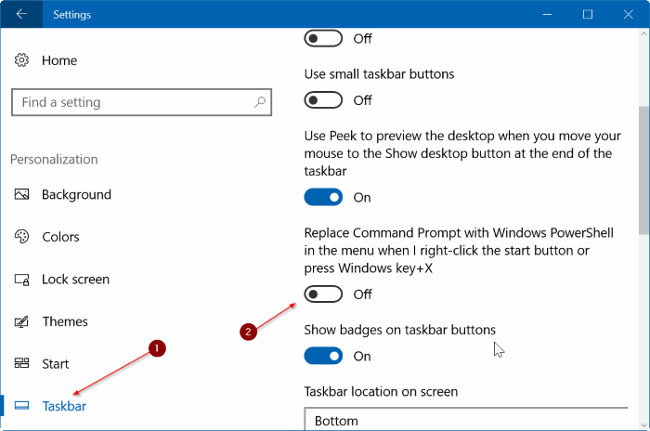 Thêm Command Prompt vào Power User Menu trên Windows 10