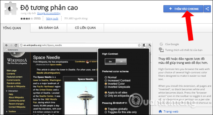Cài đặt độ tương phản