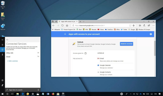 Cách kết nối tài khoản Gmail với Cortana trên Windows 10