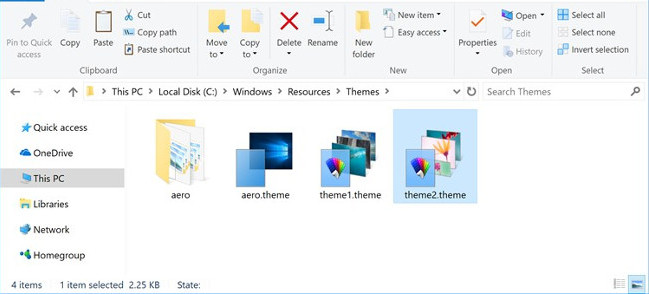 Cách khôi phục theme mặc định trong Windows 10  Mở thư mục trong cửa sổ File Explorer