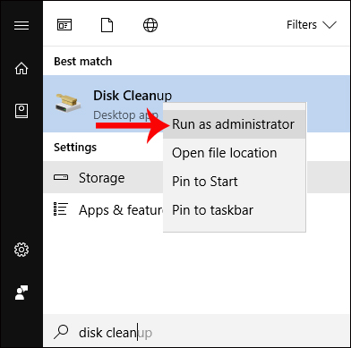 Cách lấy lại 30 GB dung lượng sau khi update Windows 10 Fall Creators Update  Công cụ Disk Cleanup