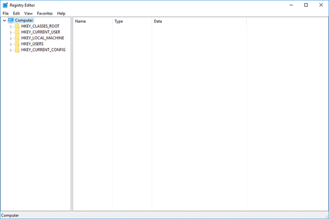 Cửa sổ Registry Editor
