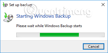 Mở Windows Backup