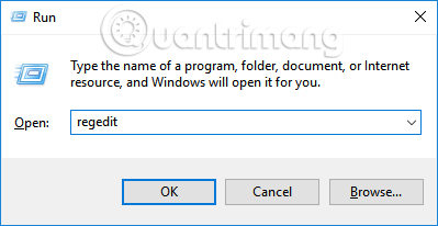 Nhập regedit 