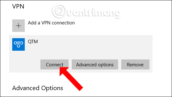 Nhấn nút Connect