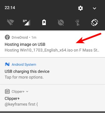 Có thể cài đặt Windows 10 từ điện thoại Android, bạn đã thử chưa?  Thông báo kết nối image thành công trên thiết bị Android