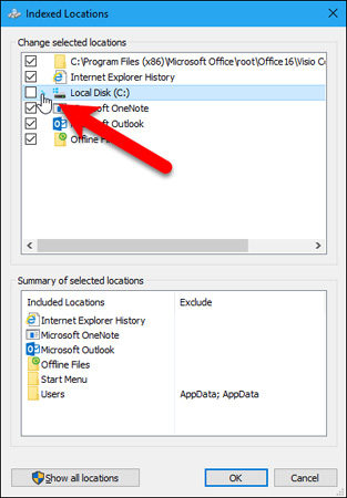 Hướng dẫn ẩn file và folder trong Windows 10 Search  Nhấp chọn mũi tên bên cạnh Local Disk (C:)