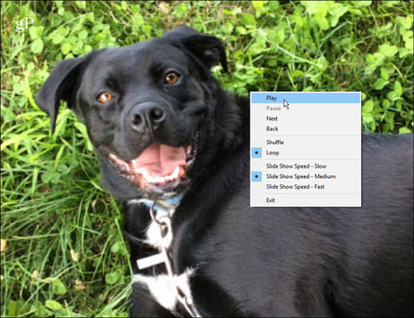 Hướng dẫn chạy Photo Slideshow từ File Explorer trên Windows 10  Nhấp chuột phải vào ảnh bất kì để thiết lập tùy chọn