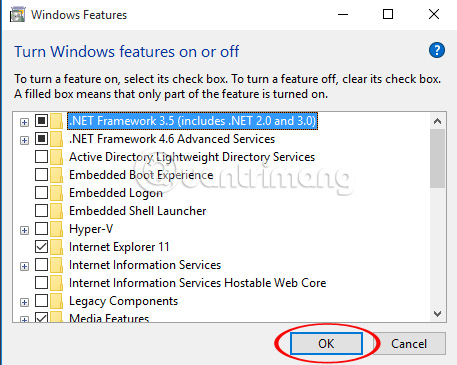lỗi 0x800F081F khi cài đặt .Net Framework 3.5